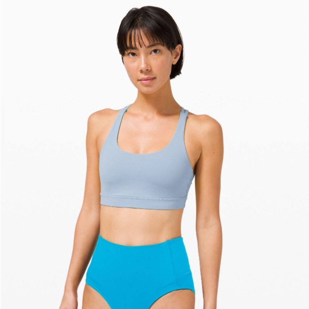 Lululemon Energy Bra – Blue Linen Size 8 (Medium Support, B–D Cup)